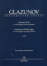 グラズノフ　：　協奏曲　サクソフォン・コンチェルト　変ホ長調　作品109(ベーレンライター出版) 画像