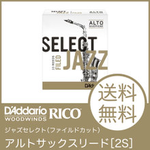 D'Addario Woodwinds/RICO LRICJZSAS2S ジャズセレクト アルトサックスリード［2S］（ファイルドカット） 画像