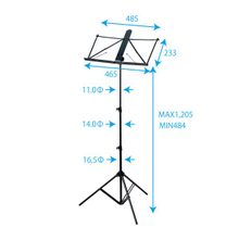 [即納] キクタニ 譜面台 KMS-7B ソフトケース付 ※送料無料【店頭受取対応商品】 画像